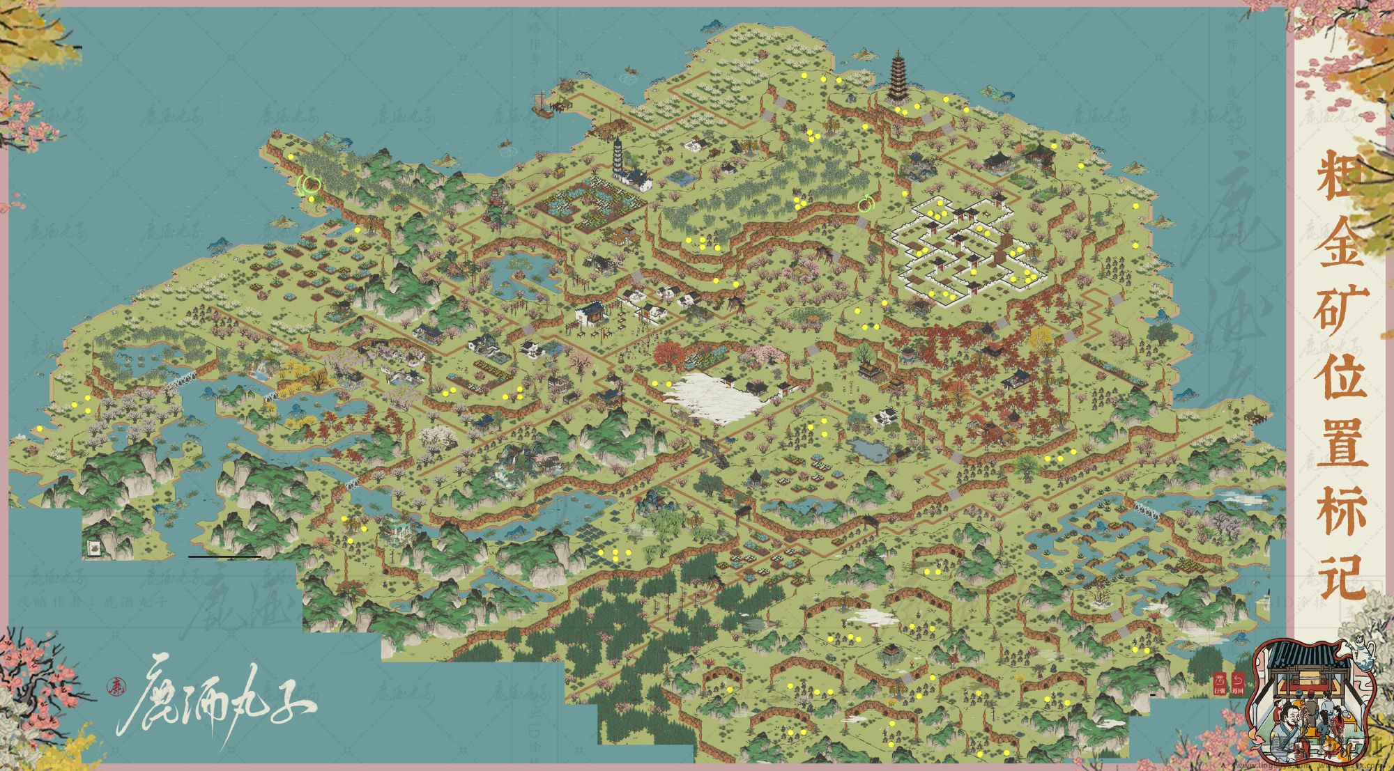 江南百景图灵猫花中眠粗金矿位置分享(图1)